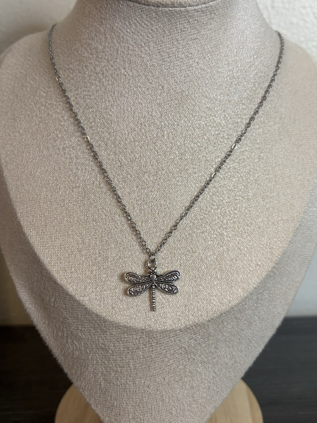 NEW Handmade Silver Dragonfly Necklace