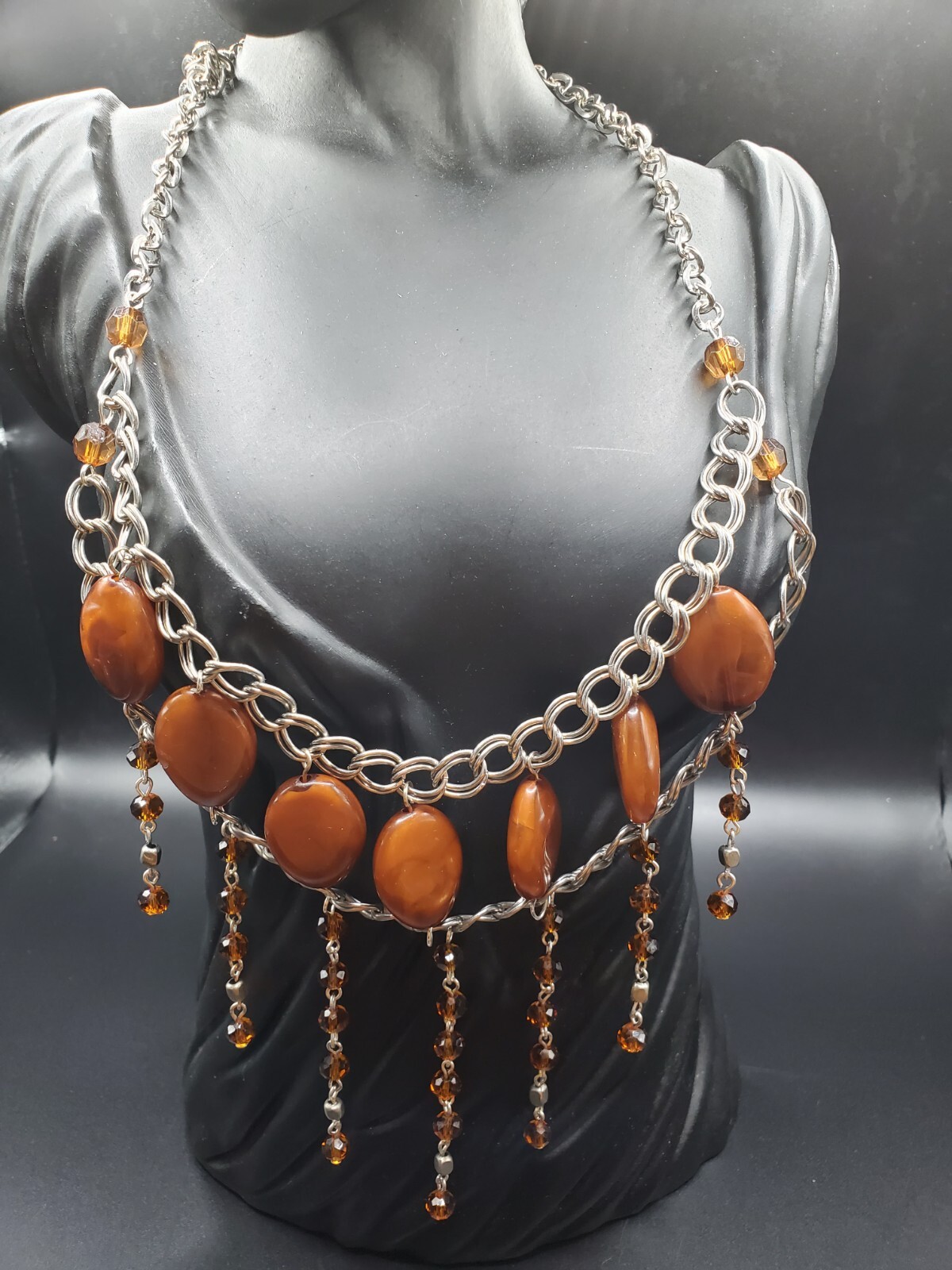 3 piece handmade set, cascade necklace, earrings and bracelet. #014