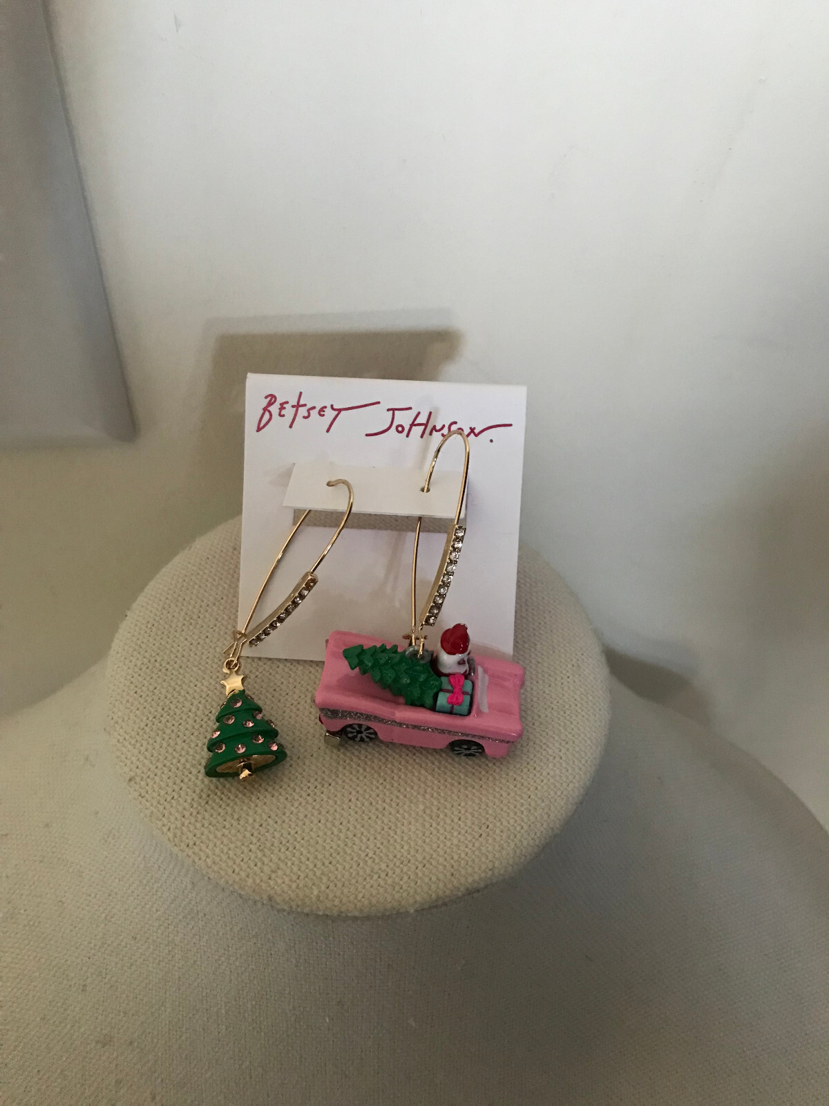 Betsey Johnson Christmas Tree Reindeer Snowman Statement Necklace Earrings New