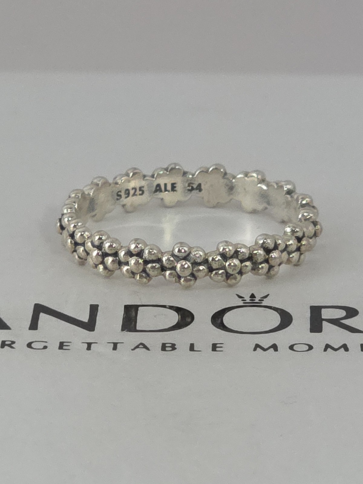 Authentic Pandora Sterling Silver Ring of Daisies Ring #191035 Sz. 7.0 US/54 EU