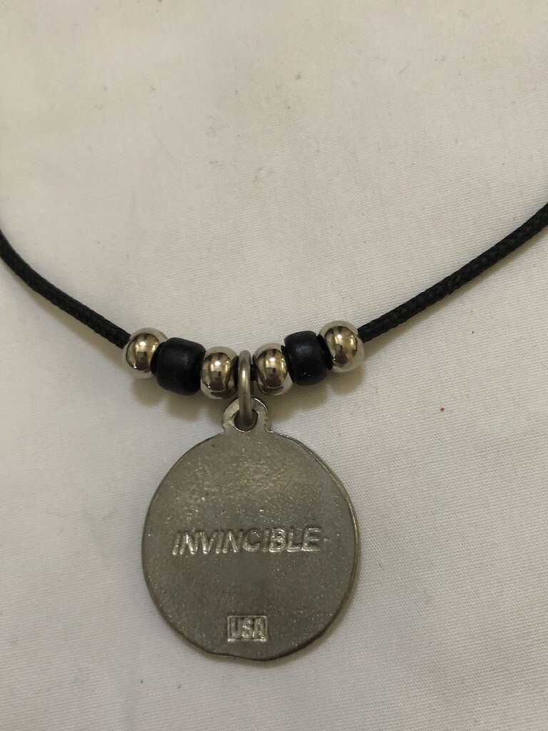 Made in USA Native American Hand Crafted Black Silver Necklace INVINCIBLE New