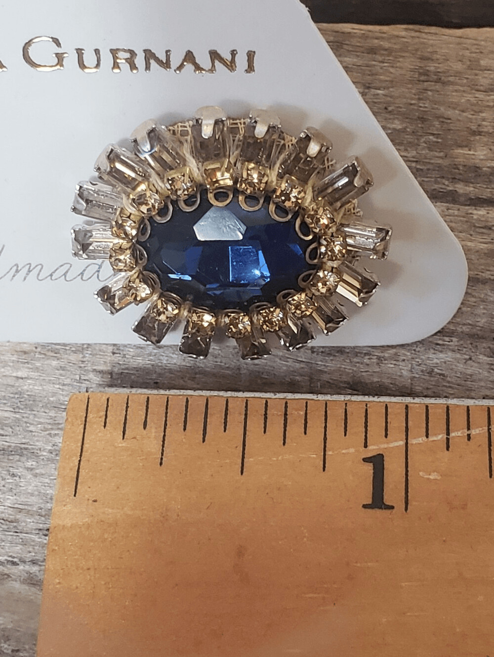 DEEPA GURNANI NWT Blue.Faceted Stunning Pierced Earrings