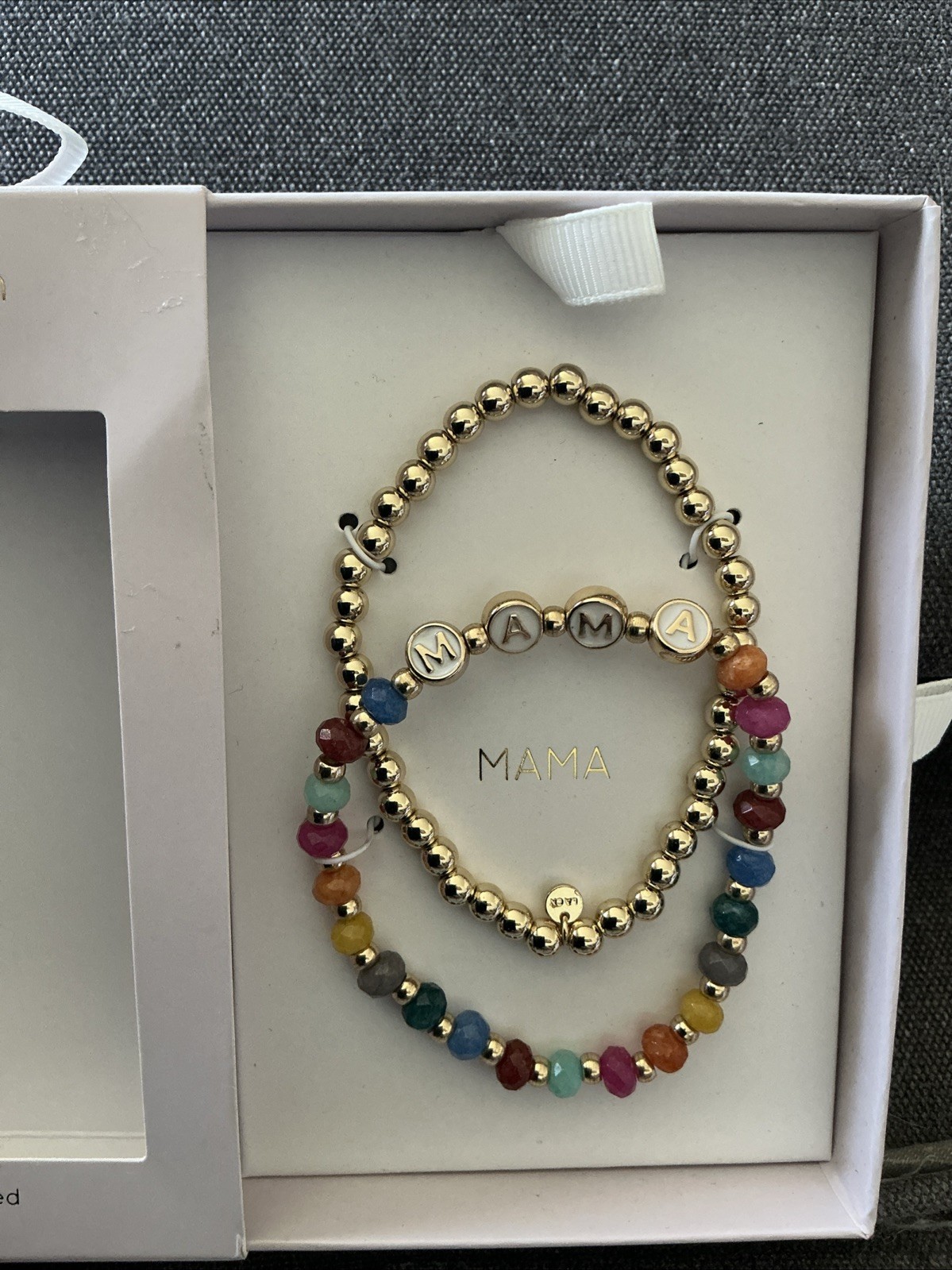 Unwritten 14k Gold Flash Plated Stretch Bracelets 2 MAMA new In Box (mothers Day
