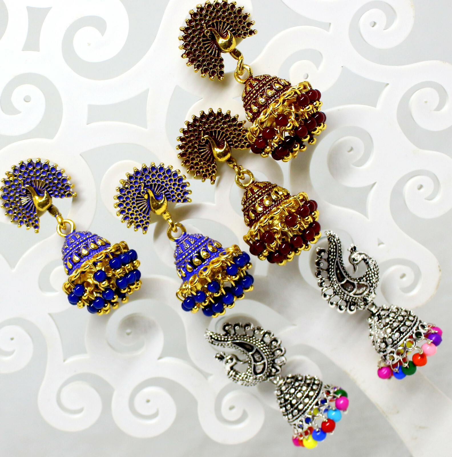 Dangler Earrings combo of 3 NEW Designer Wedding Ethnic Partywear latest earring