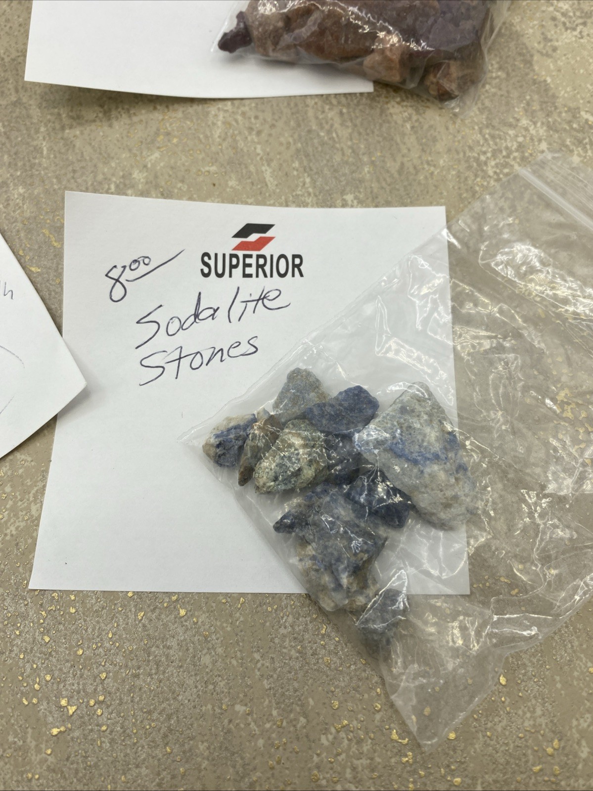 6 Bags Of Assorted Crystals (Separated)Contains Sodalite Moonstone +~See Pics