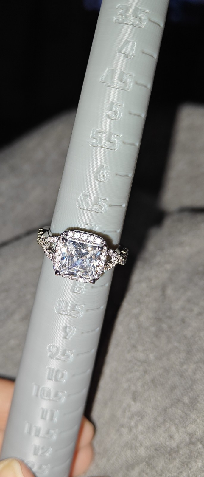 Women’s Silver Ring With CZ Stone, Size 7.5-8, Sparkly…See Pics :)