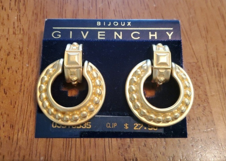 Bijoux Givenchy Women’s Clip On Earrings Yellow Gold Hoop ~ NEW