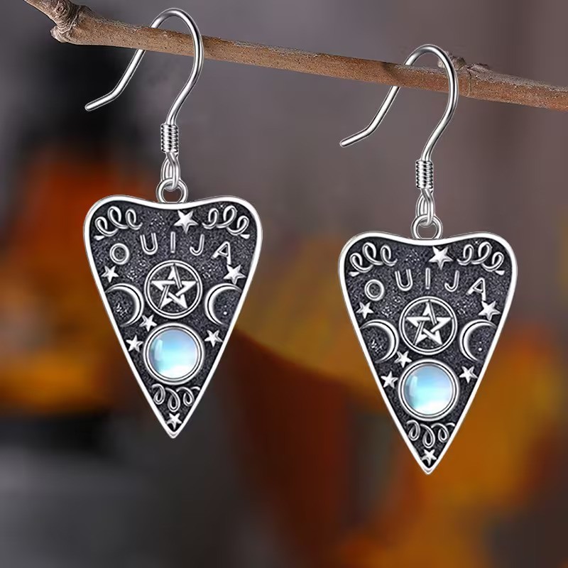 Stylish And Unique Ouija Planchette Halloween Gothic Earrings