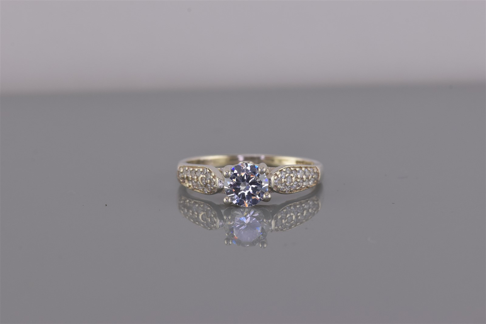 BSI Sterling Silver 6mm Cubic Zirconia Clustered Collar Band Ring 925 Sz: 8
