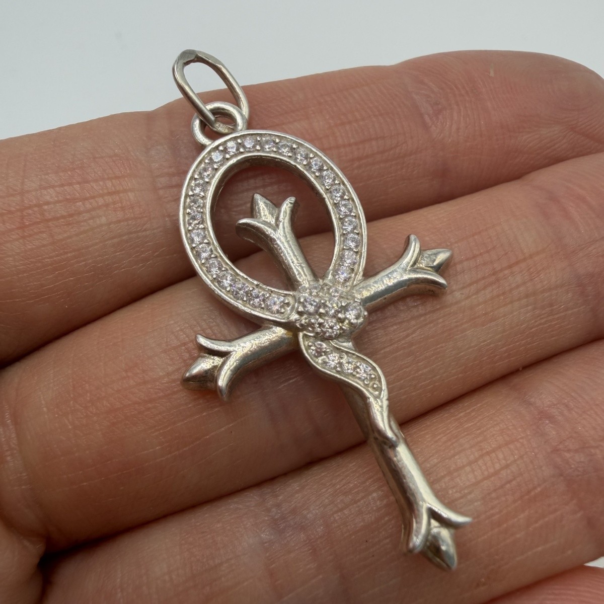 Vintage 925 Sterling Silver Cross Pendant Hallmarked Antique Religious Charm