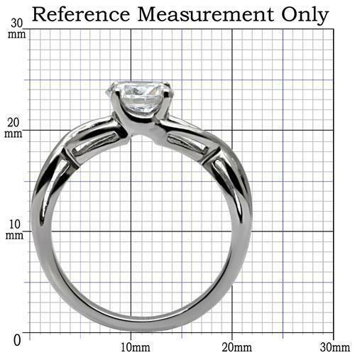 TK065 – High polished (no plating) Stainless Steel Ring with AAA Grade CZ in