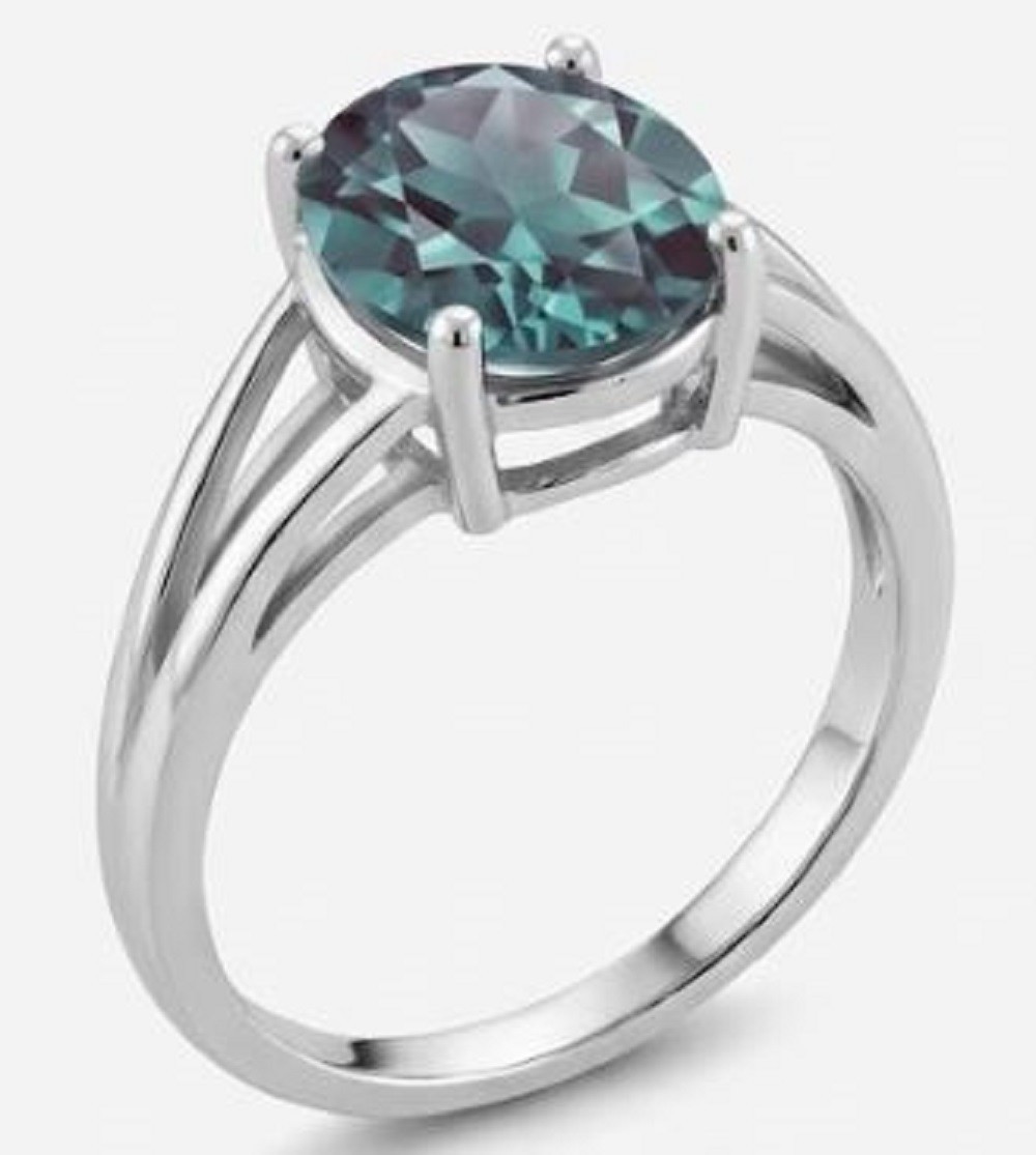 7.25 Ct Alexandrite Gemstone Oval Cut Handmade Punchdhatu Ring