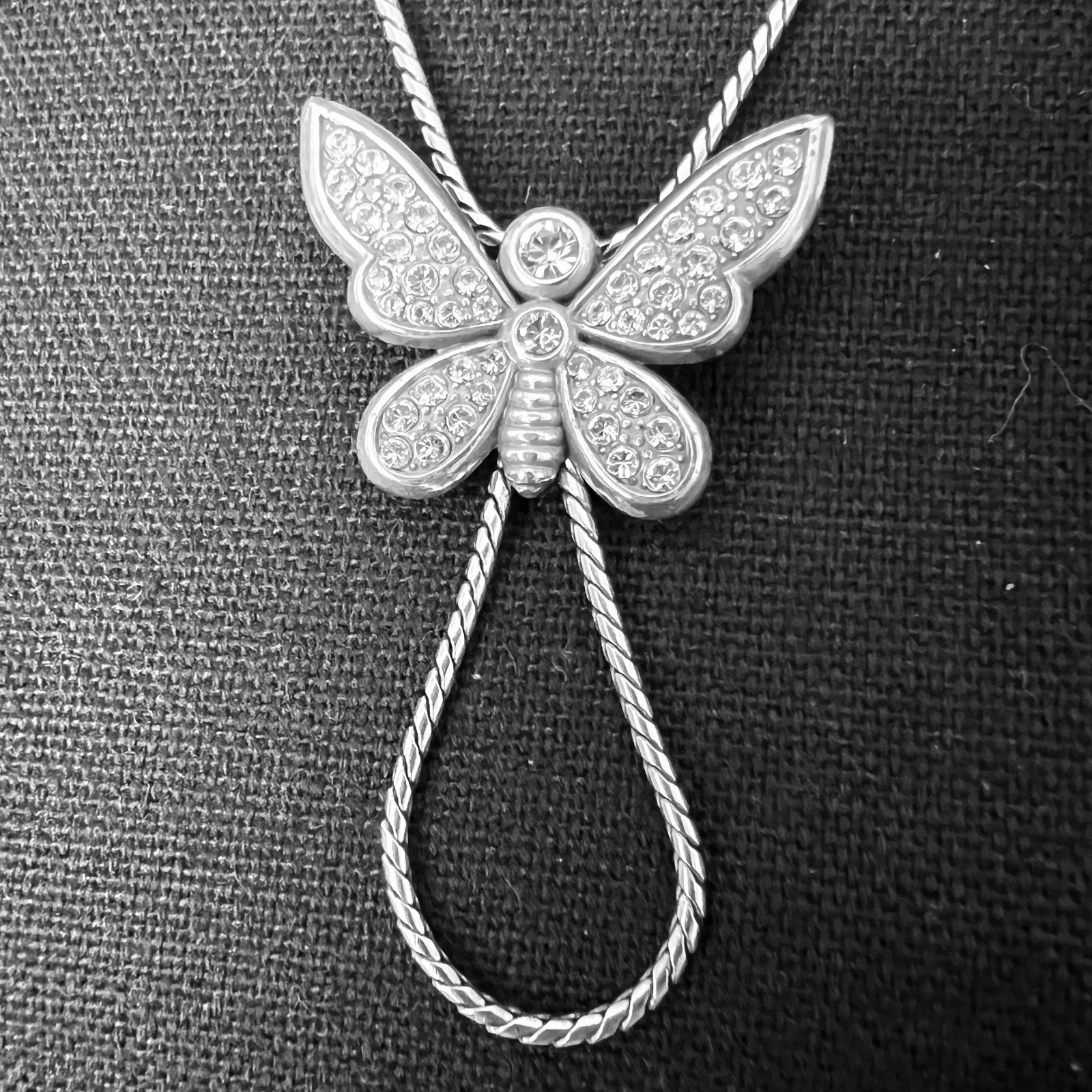 NEW Brighton Crystal Butterfly Loop Necklace Eyeglasses Lanyard ID Badge Key Fob
