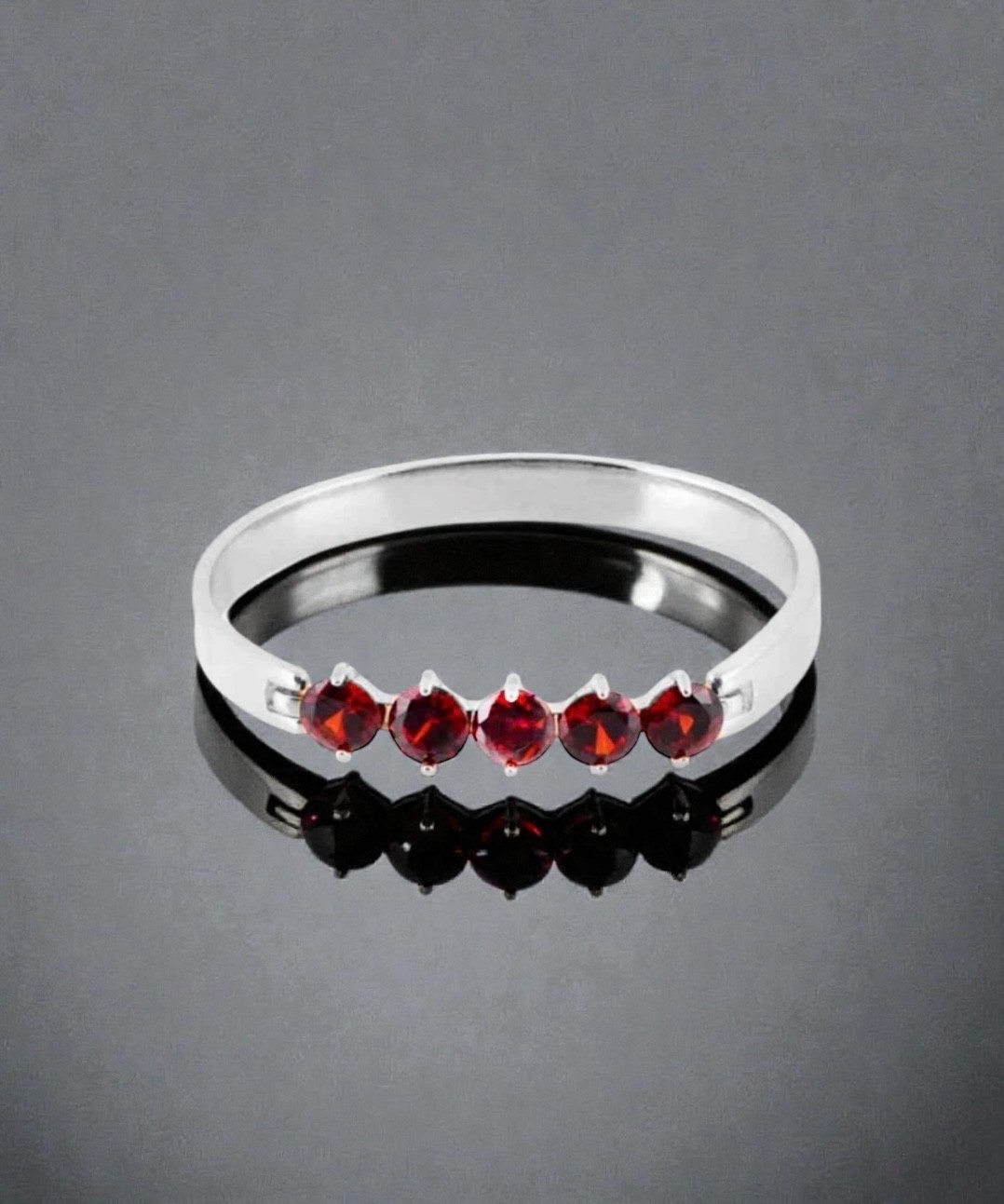 3/8″ Wide Dainty Classy Silver Tone Red Cubic Zirconia CZ Bracelet by L’Amour