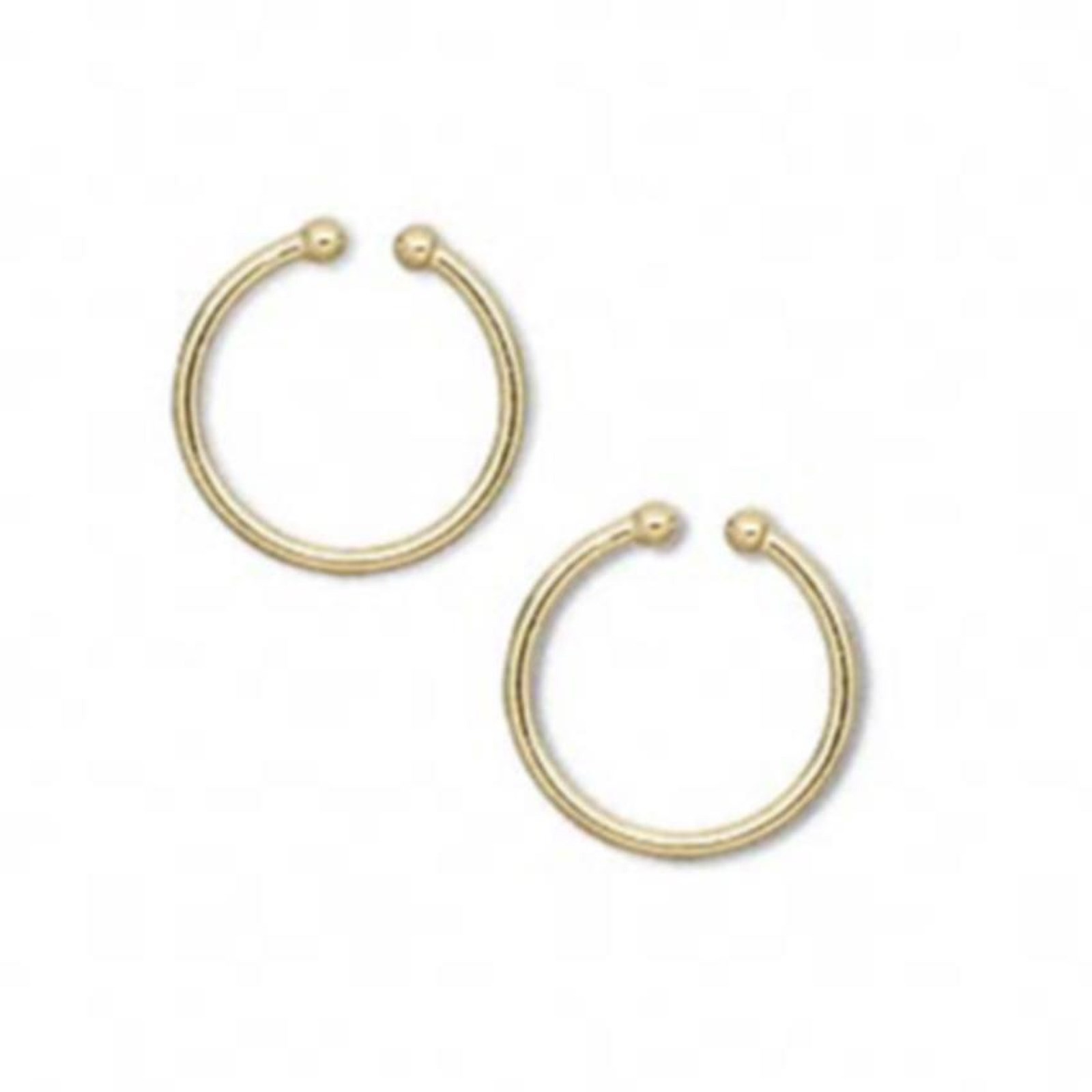 Clip On Hoop Earrings Gold Plated Sleek Pierced Look 15mm 0.6″ Diameter Dangle