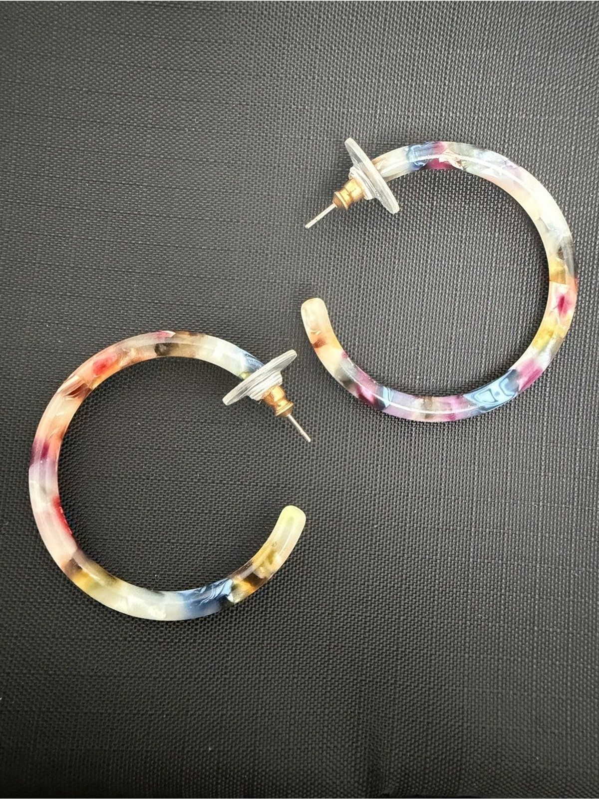 J.Crew Resin multi-tone hoops