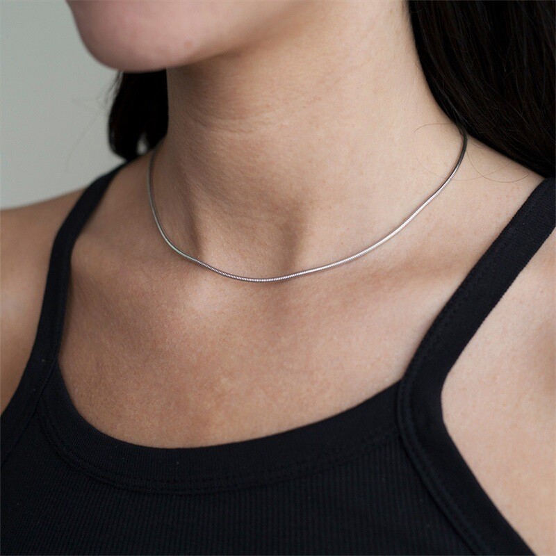 1mm Men Women 925 Sterling Silver Italian Snake Chain Necklace Jewelry 16-24″