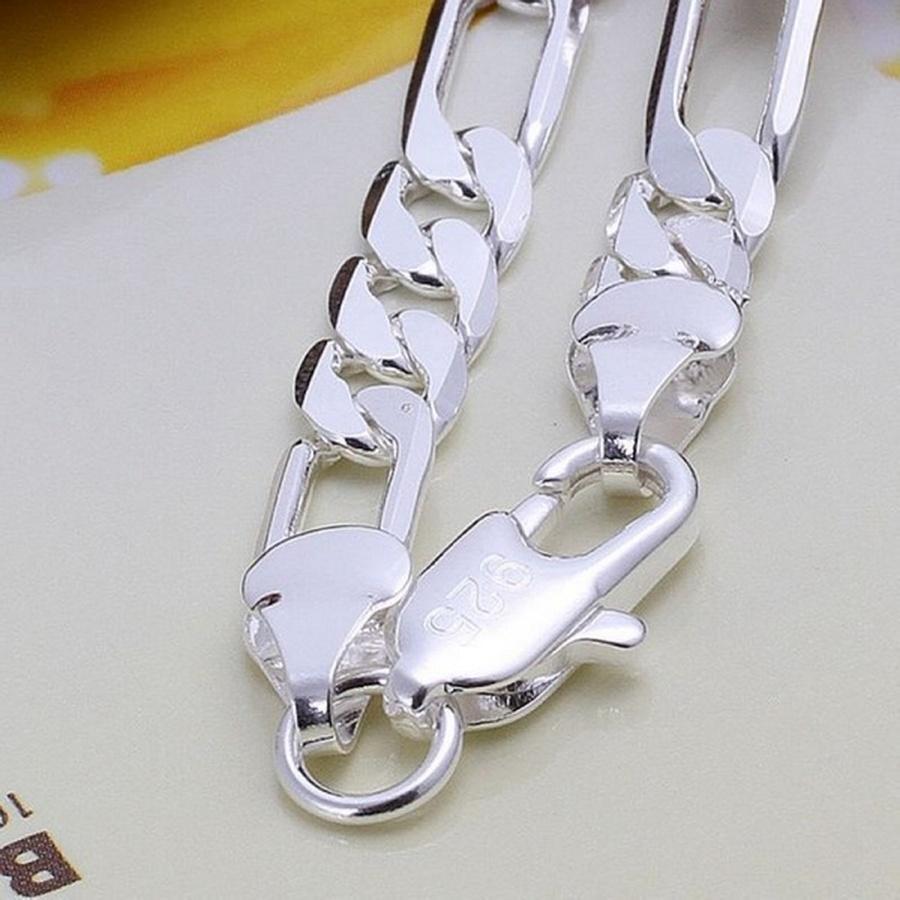 Beautiful Shape Wedding Gift Silver Plated 6MM Chain Men Women Fashion Jewelry