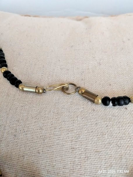 Tribal Tri-color Medallion Necklace with Earthy Tones & Textures