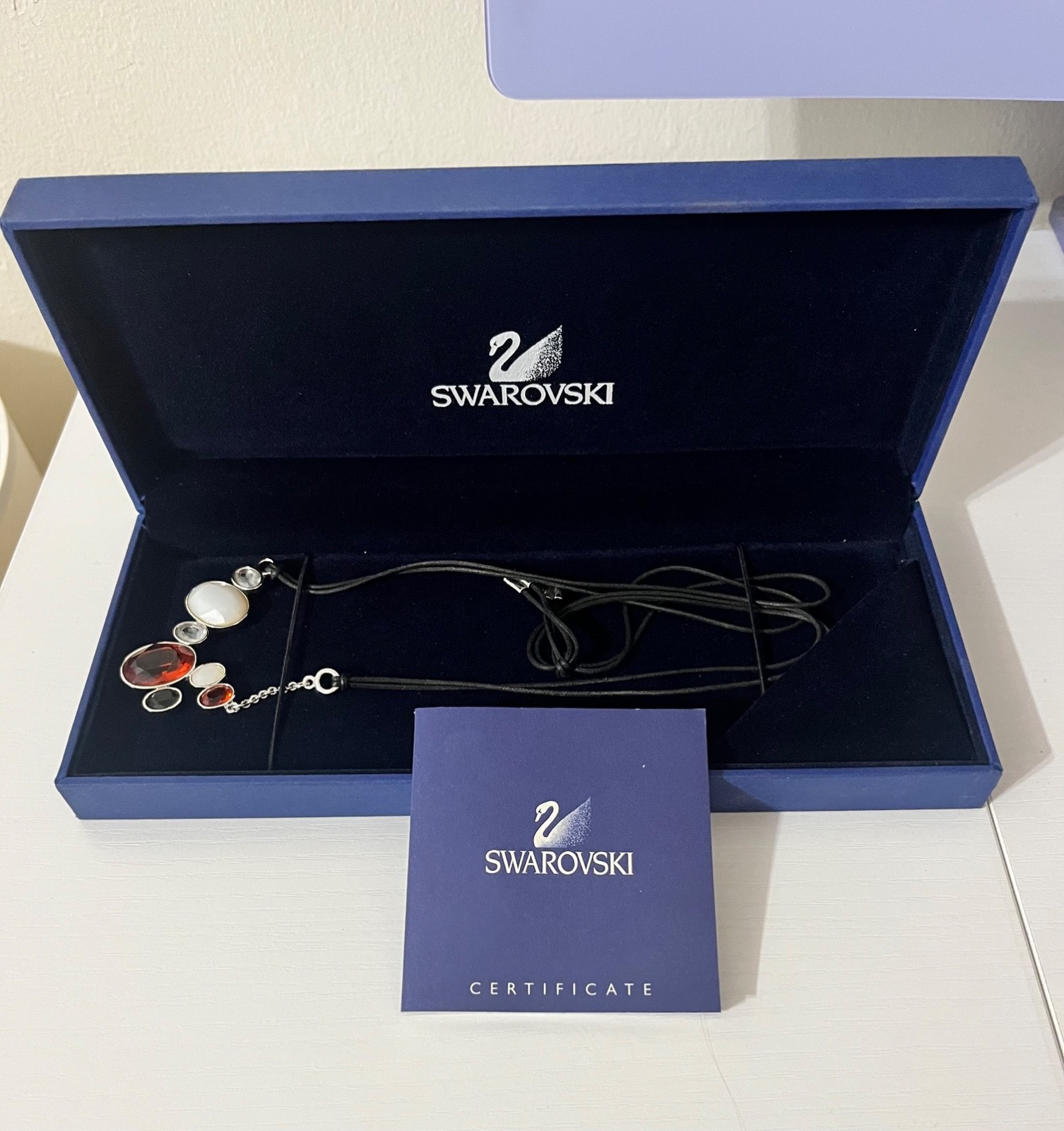 Lia Sophia Swarovski Crystal Necklace – Multicolored Stones – In Original Box