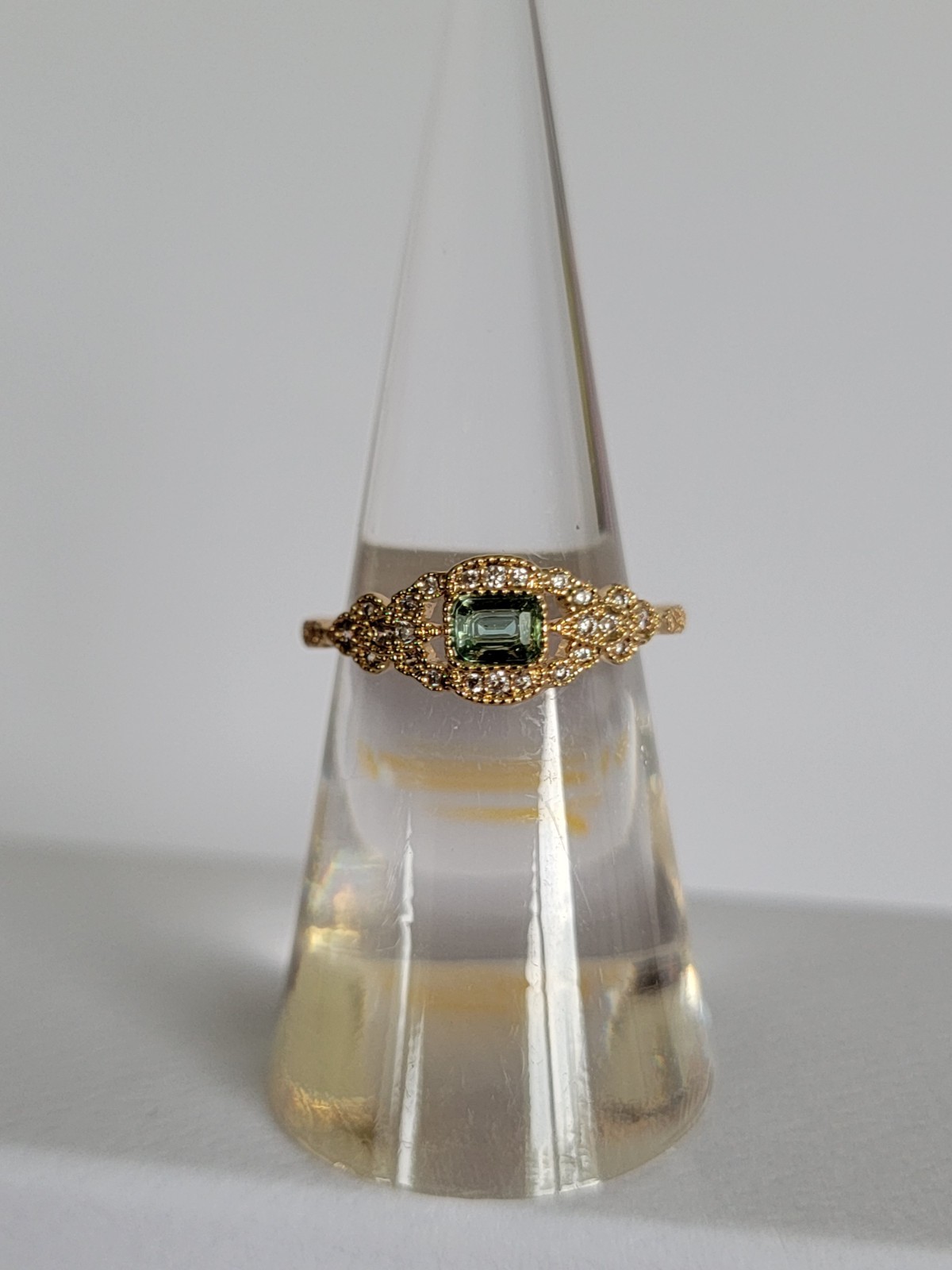 Bomb Party OG 7 “Garden Crest Ring” LC Paraiba Tourmaline, Gold Plating