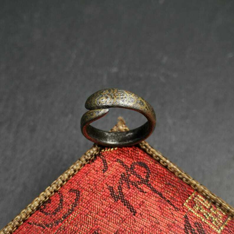 Gandhanra Unique Tibetan Snake Ring | Cold Iron Ring | Protection Jewelry