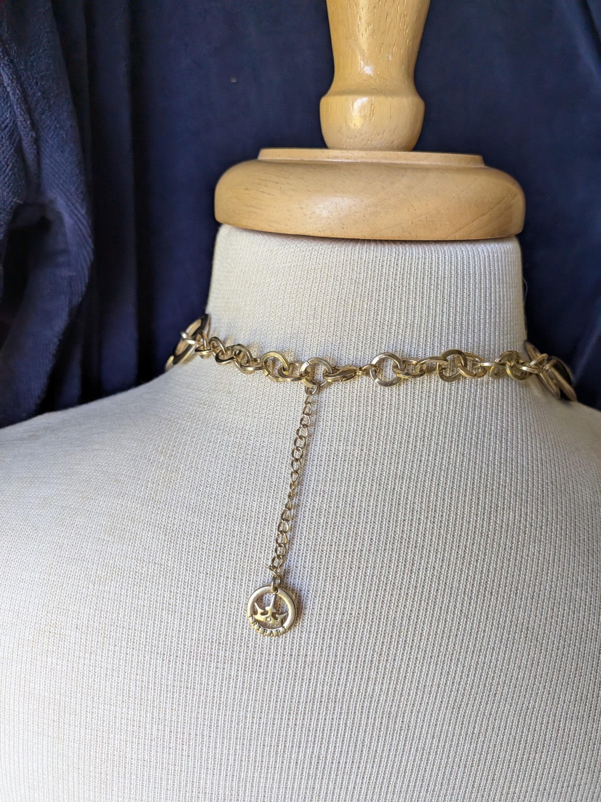 Vtg TRIFARI Mogul Multi Color Gripoix Stone Chunky Gold Tone 16″ Necklace