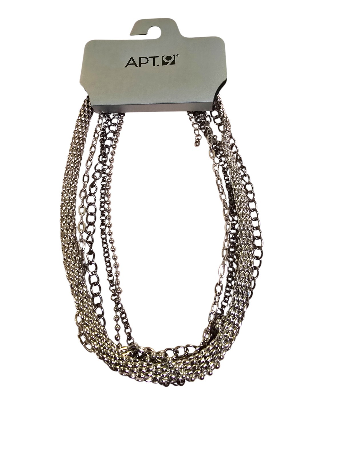 Apt. 9 Women’s Gunmetal & Silver Plated Multi Chain Short Necklace NWT
