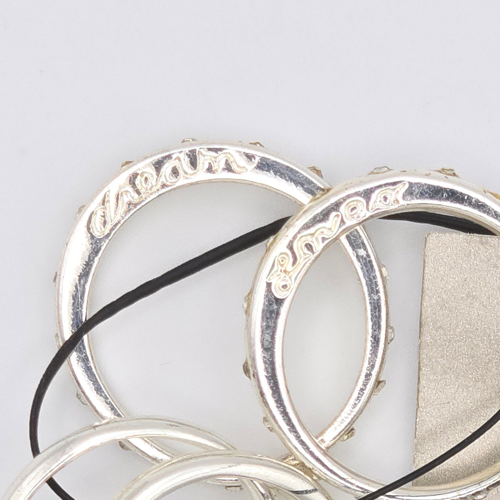 Chicos Grace Ring Set 4 Stackable Silver Tone Crystal Bands Size 7 NWT