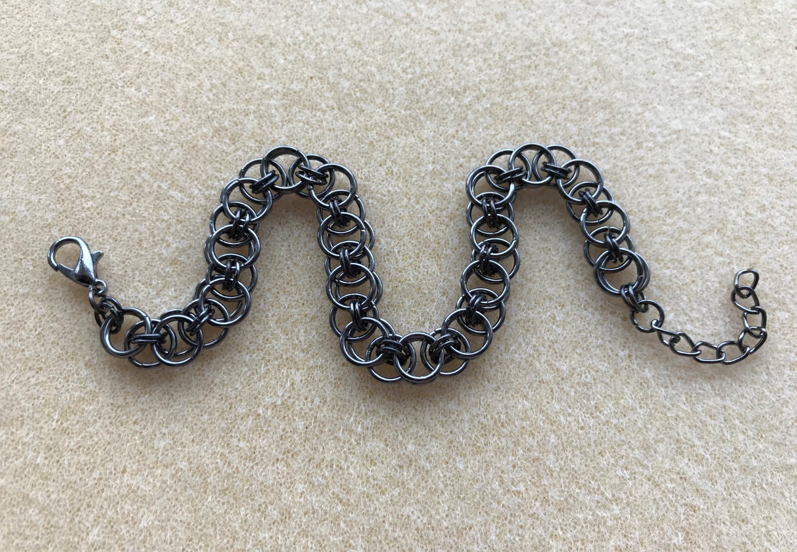 Gunmetal Black Celtic Weave Chainmail Bracelet in Gift Bag – Viking Unisex