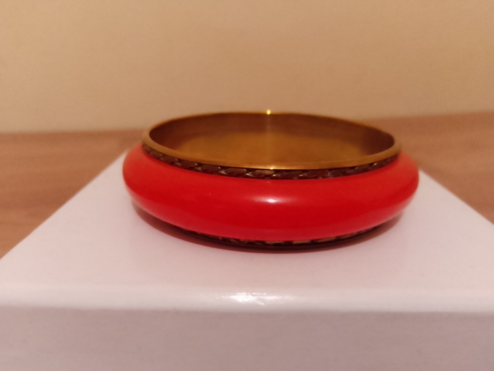 Brass And Orange Bangle See Picture.