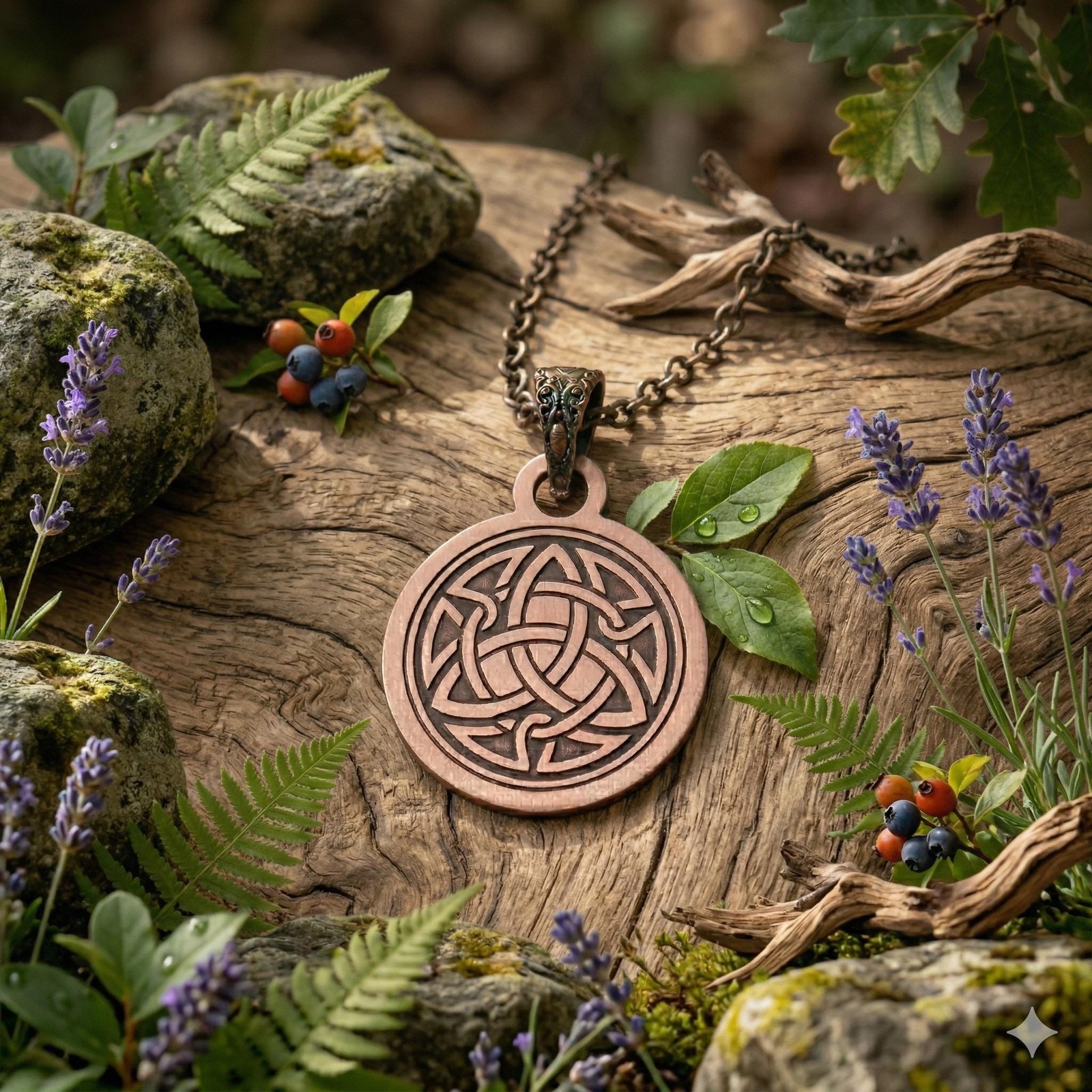 Pure Copper Spiritual Celtic Knot Necklace – Handmade Boho Gift