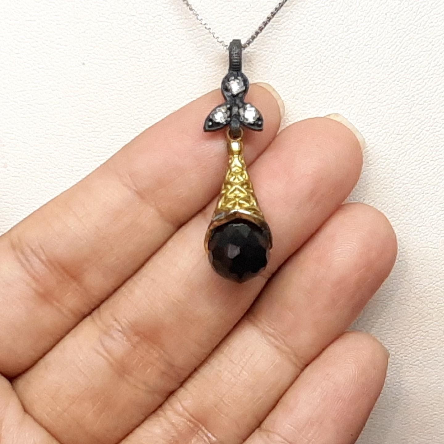 3.59ctw Chrome Diopside & White Sapphire 14K Yellow Gold Silver Pendant 4.3g