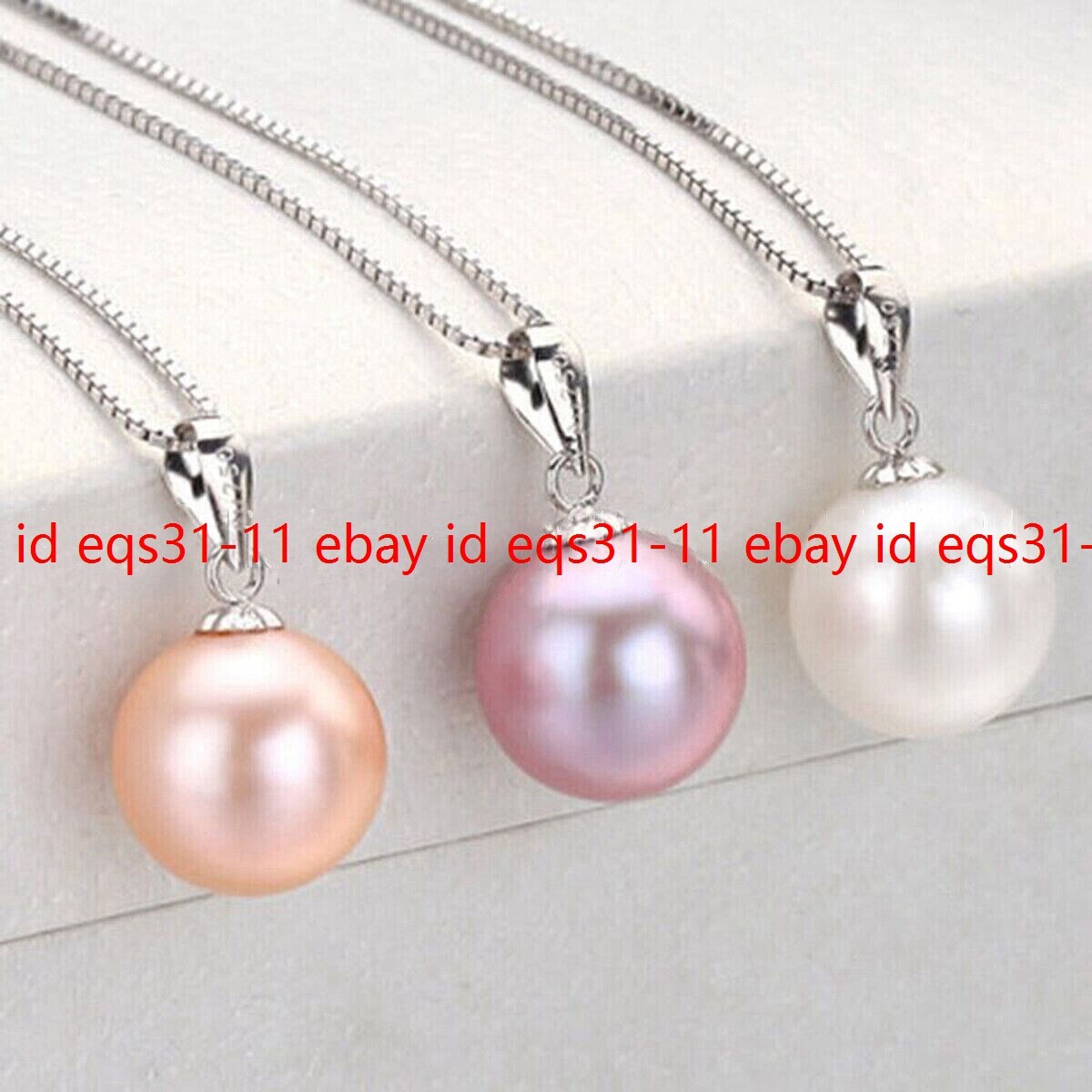 3 Pcs 8-16MM South Sea Round Shell Pearl 925 Silver Pendant Necklace 17-24”