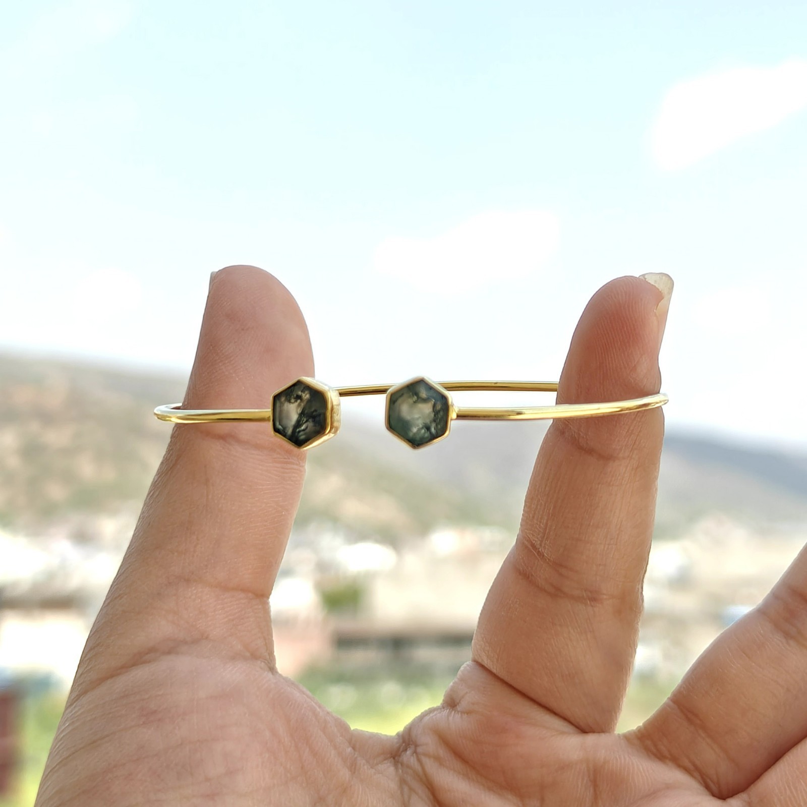 Handmade Multi Gemstone 18k Gold Plated Adjustable Stackable Jewelry For Gift