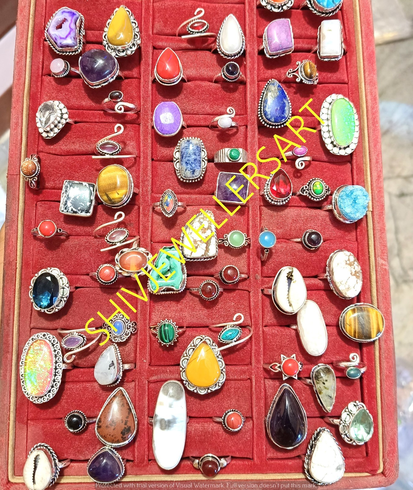 10pcs Bulk Rings Lot Amethyst & Mix Gemstone 925 Sterling Silver Plated Jewelry