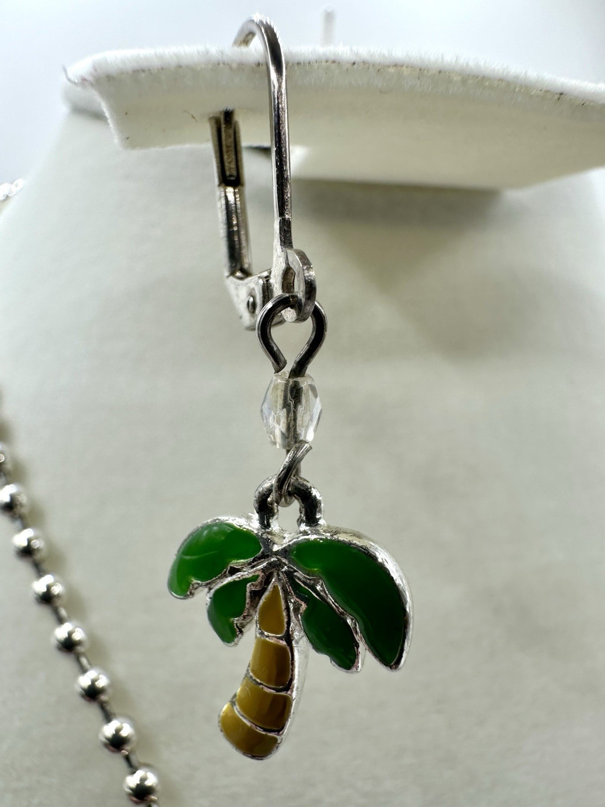 🌴 Cookie Lee Beach Flip Flop Palm Tree Necklace & Dangle Earrings Set