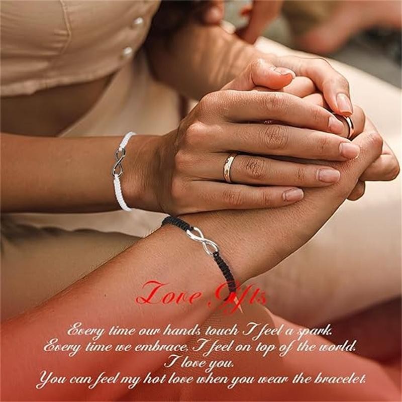 Boyfriend Girlfriend Gifts, 2 Set Stainless Steel 8 Infinity Couple Bracelet