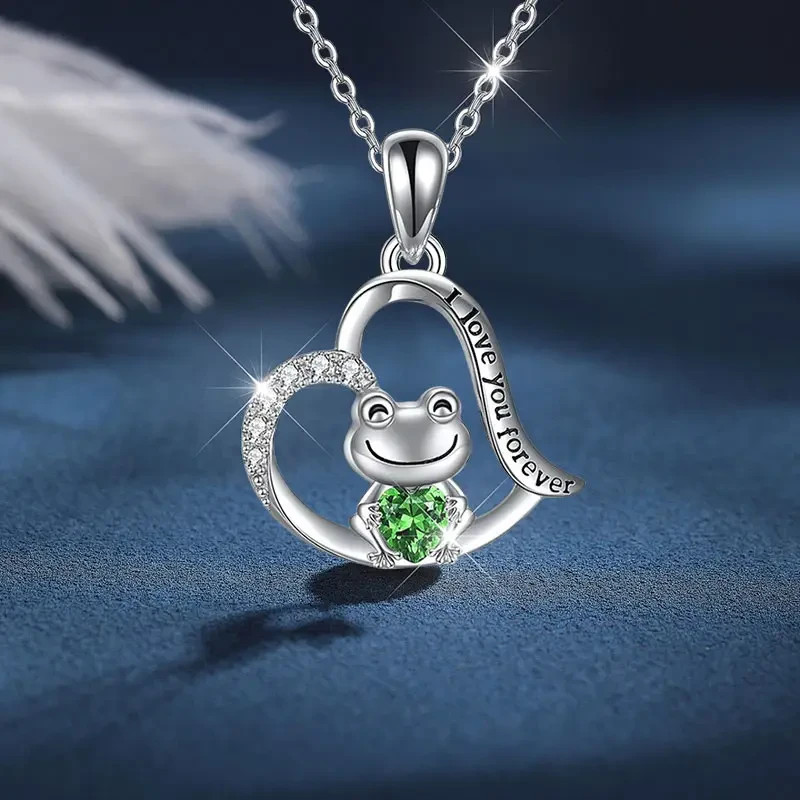 exquisite Frog I Love You Forever Heart-shaped Pendant Necklace With Gift box