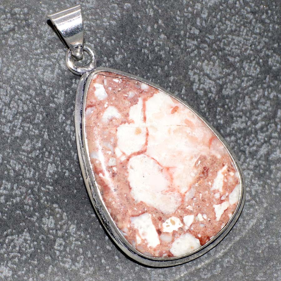 Marble Jasper 925 Silver Plated Handmade Pendant 2″ Gifts Jewelry JW