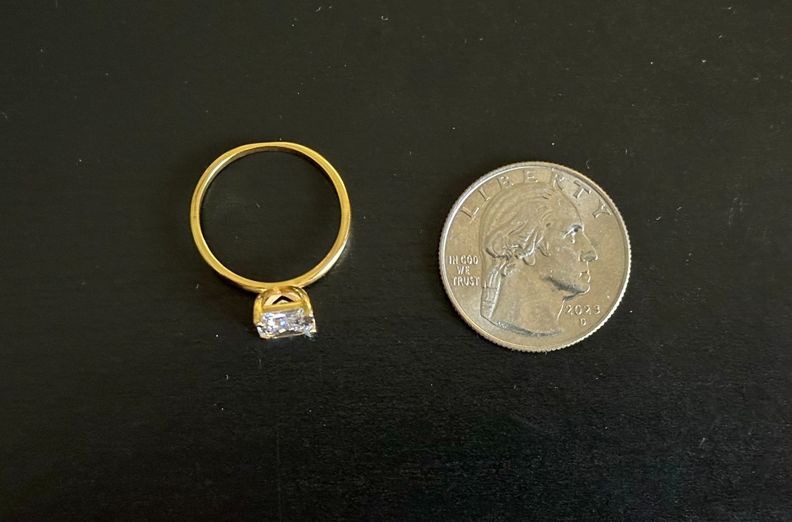Brand New Radiant Cut CZ/Yellow Gold Plate Ring Women’s 7.5