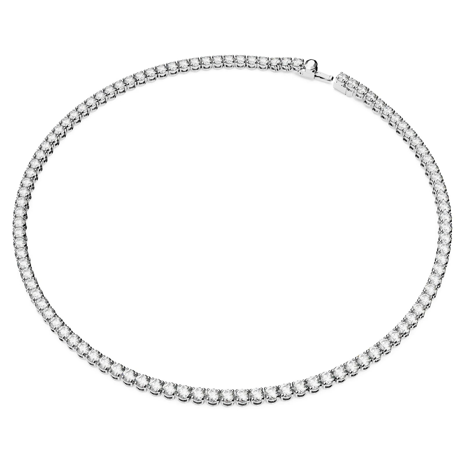 Swarovski Matrix Tennis Necklace Large, Round Cut, White, Rhodium Plated 5681801