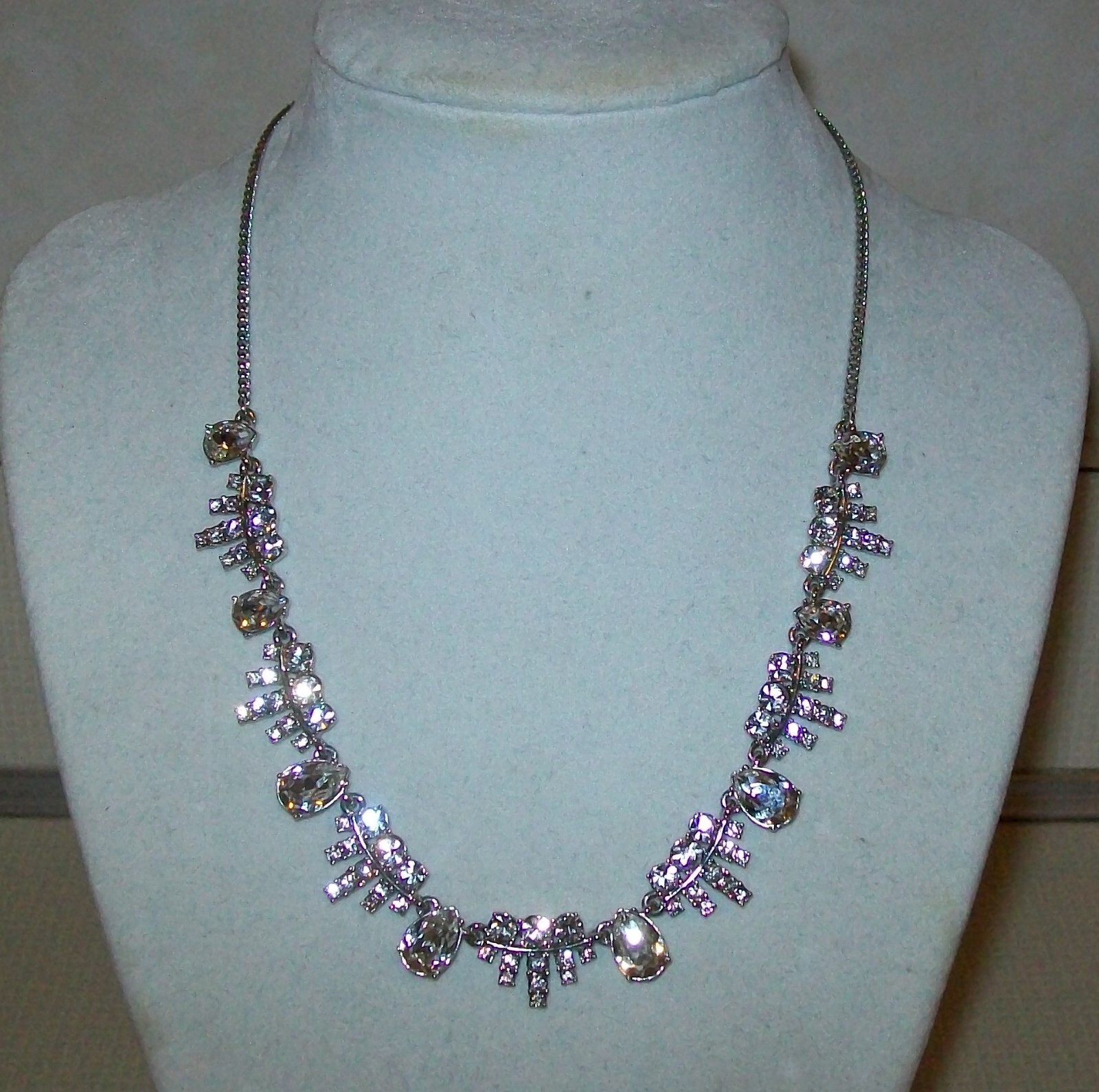 Signed Givenchy Crystal Statement Necklace 16″ w 3″ Extender