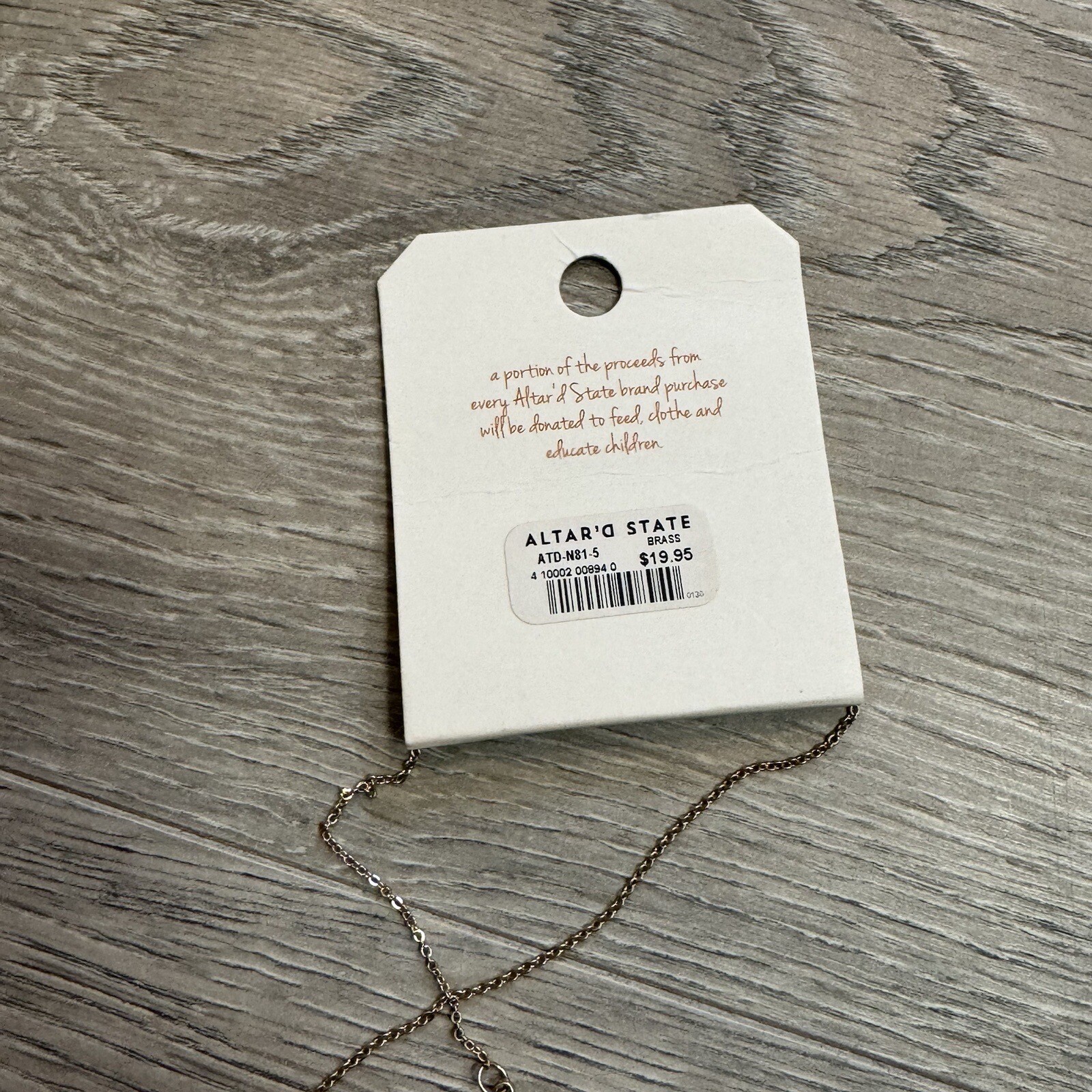 NWT Alter’d State Necklace brass Beautiful Girl You Could Do Amazing Things
