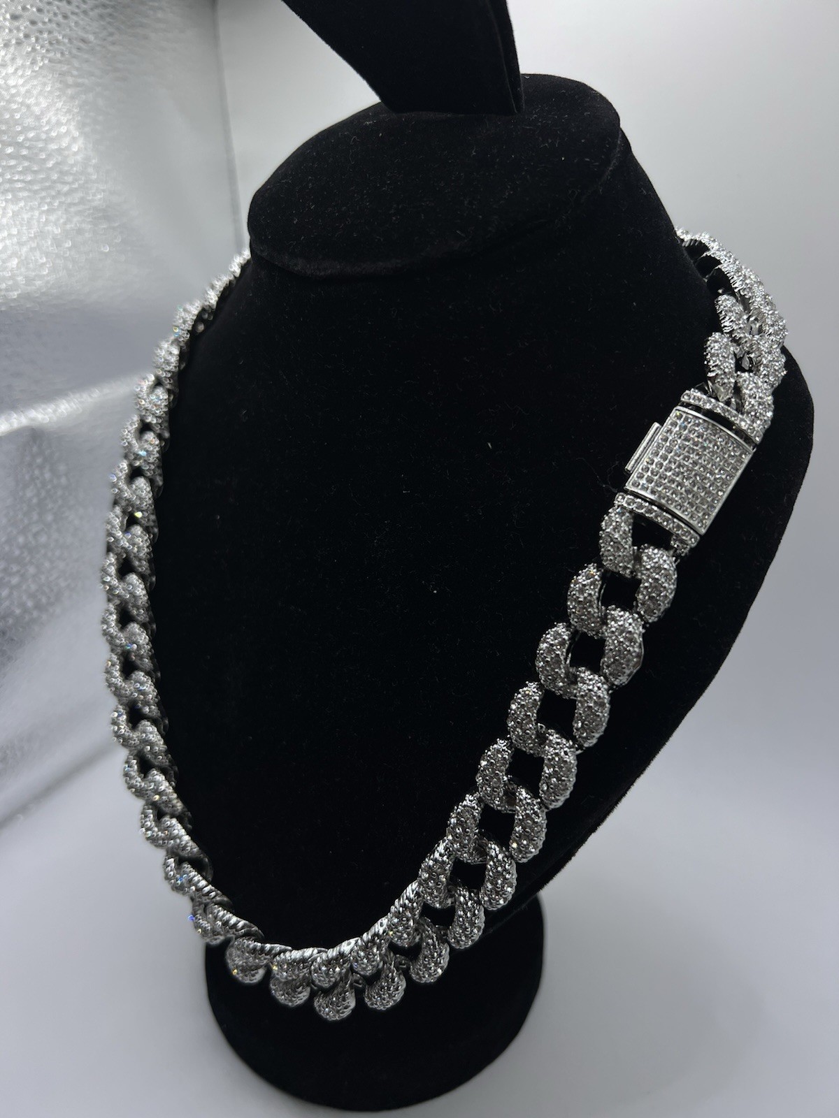 Iced Out Cuban Link Statement Chain Necklace
