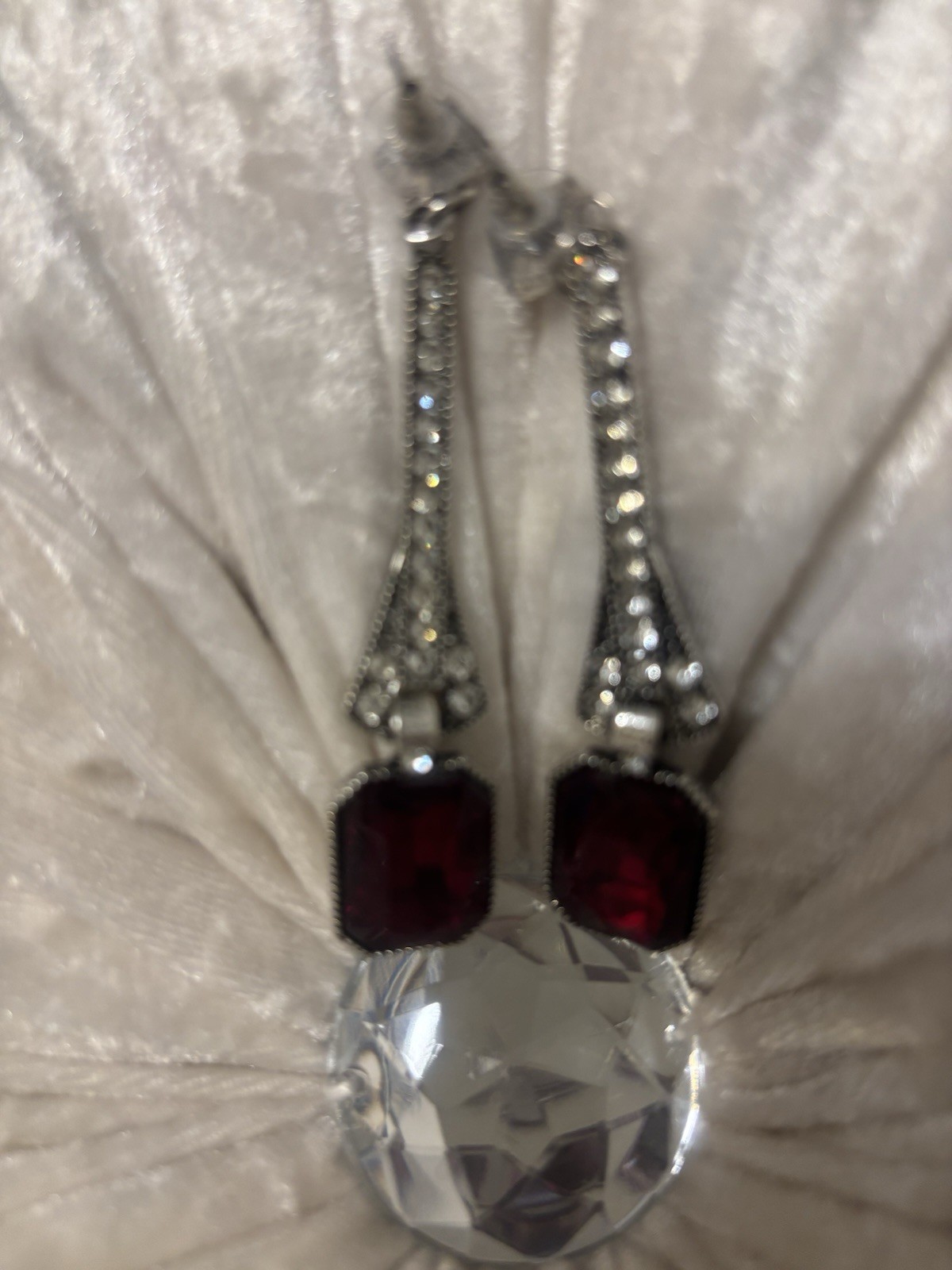 Red and Silver Earrings