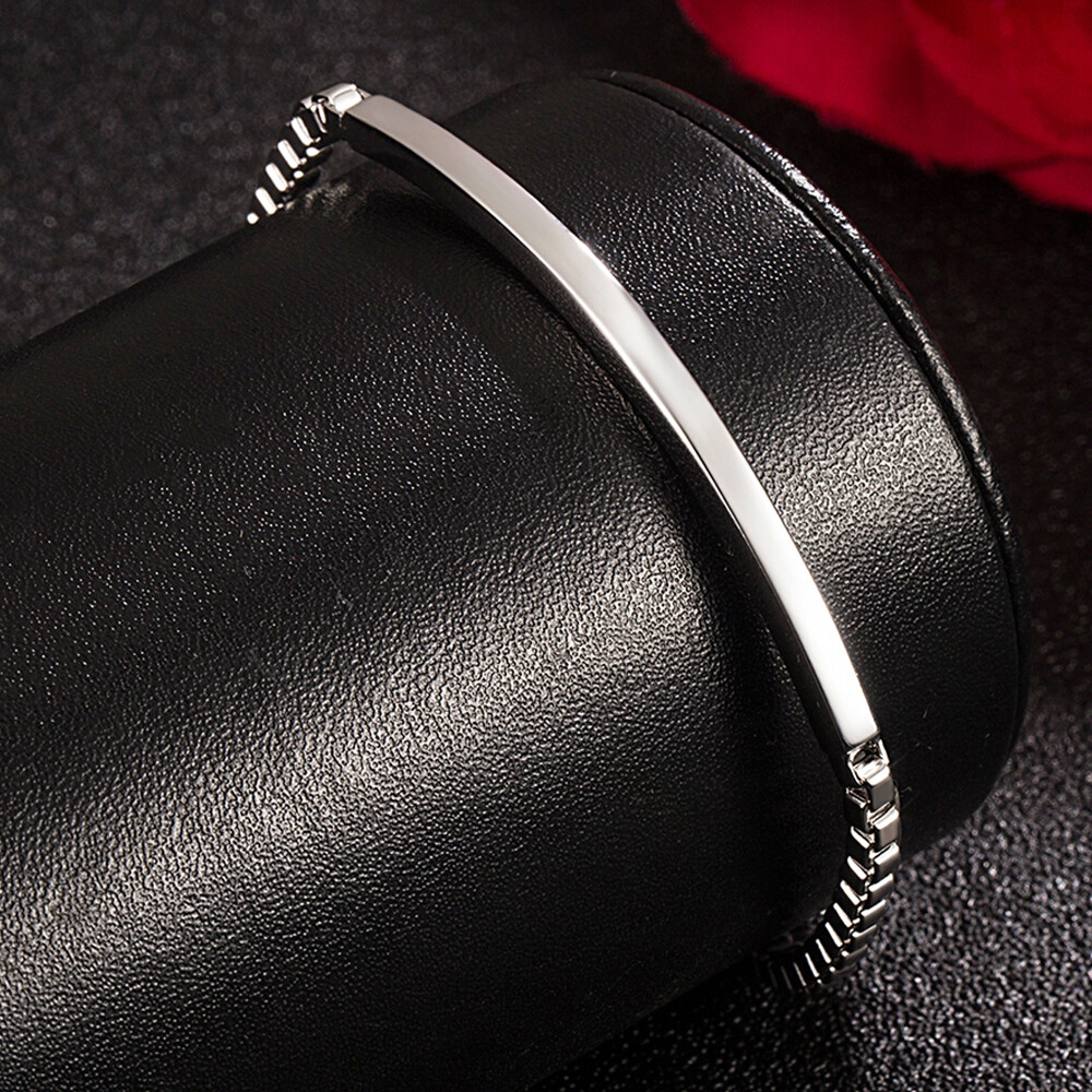 Exquisite Design 925 Sterling Silver 3mm Italian Venetian BOX Chain Bar Bracelet