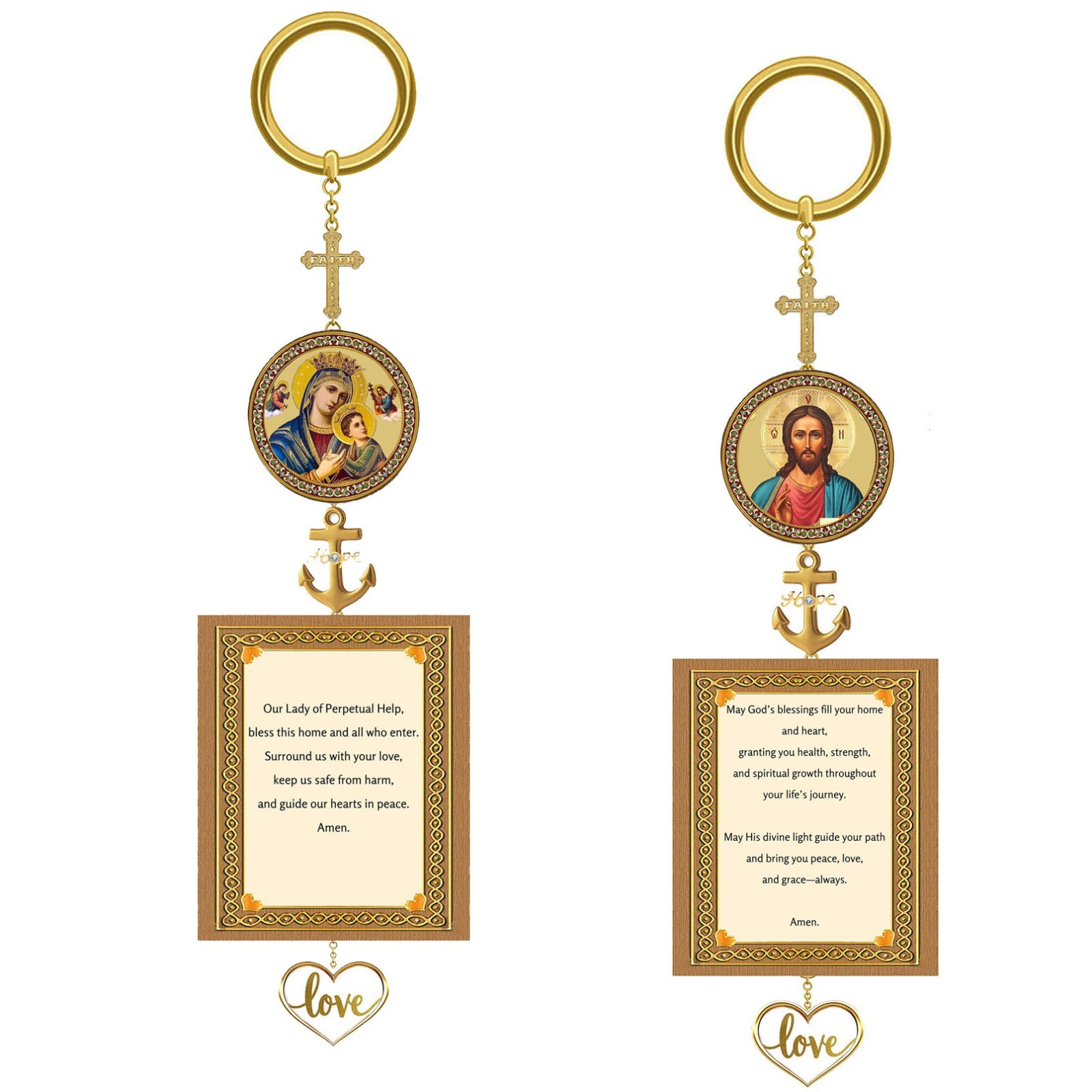Home Blessing Charm Prayers Perpetual Help Jesus Christ Faith Hope Love 2 Sided