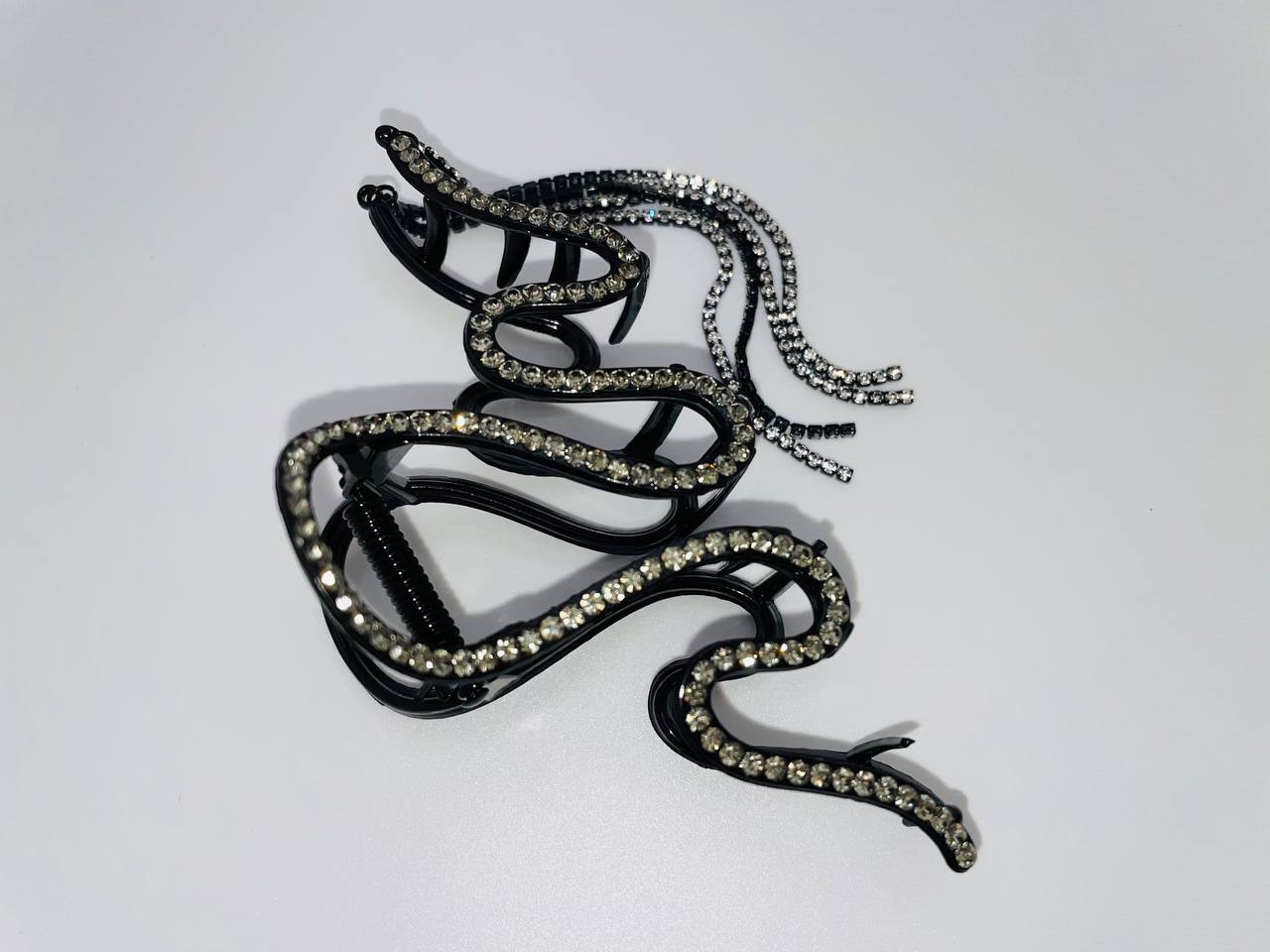 Crystal Hair Clip Rhinestone Large Snake Hair Claw Tassel Chain Flash Clamp Pin