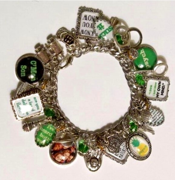 Psych TV Show Shawn Gus Charm Bracelet Hand Crafted Glass Dome